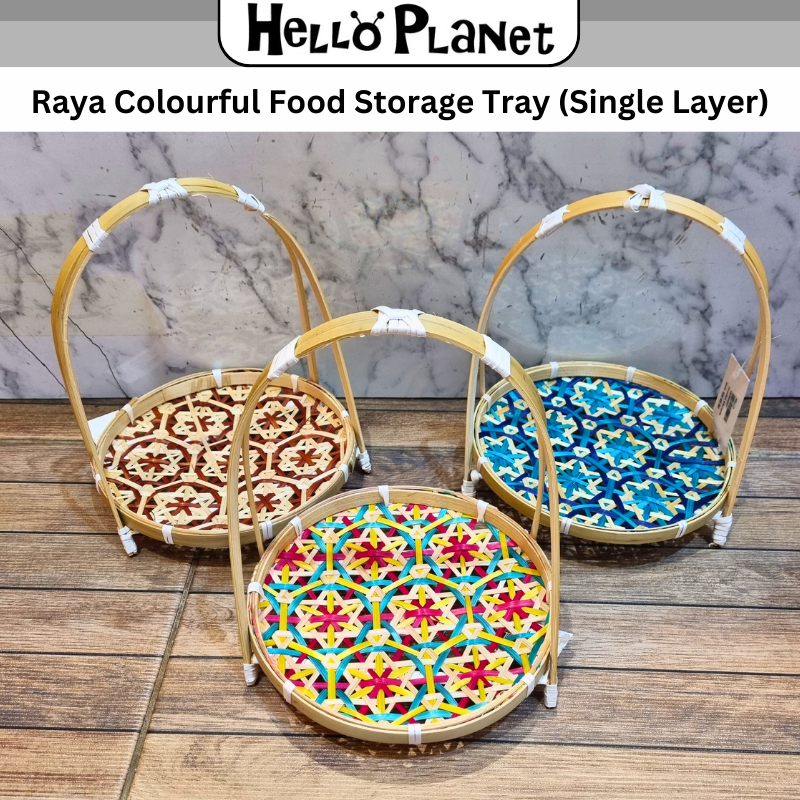 [READY STCOK] Raya Colourful Food Storage Tray Single Layer Blue Brown ...