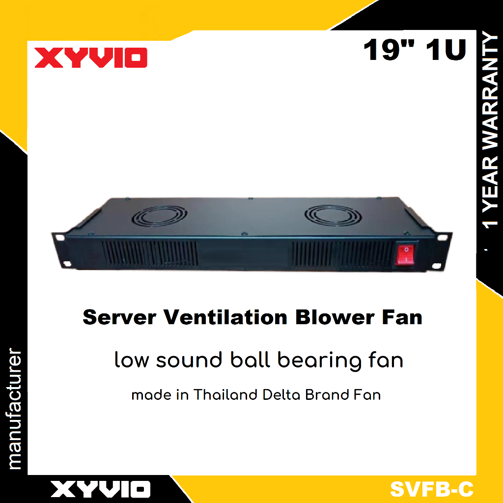 XYVIO 19” 1U Blower Fan Ventilation Server Rack Fan Ball Bearing Blower ...