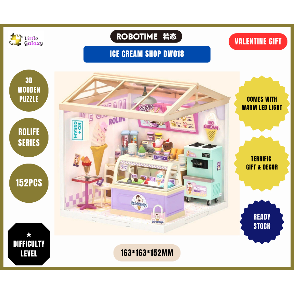 Ready Stock]Robotime Rolife Super Creator Ice Cream Shop Plastic DIY ...