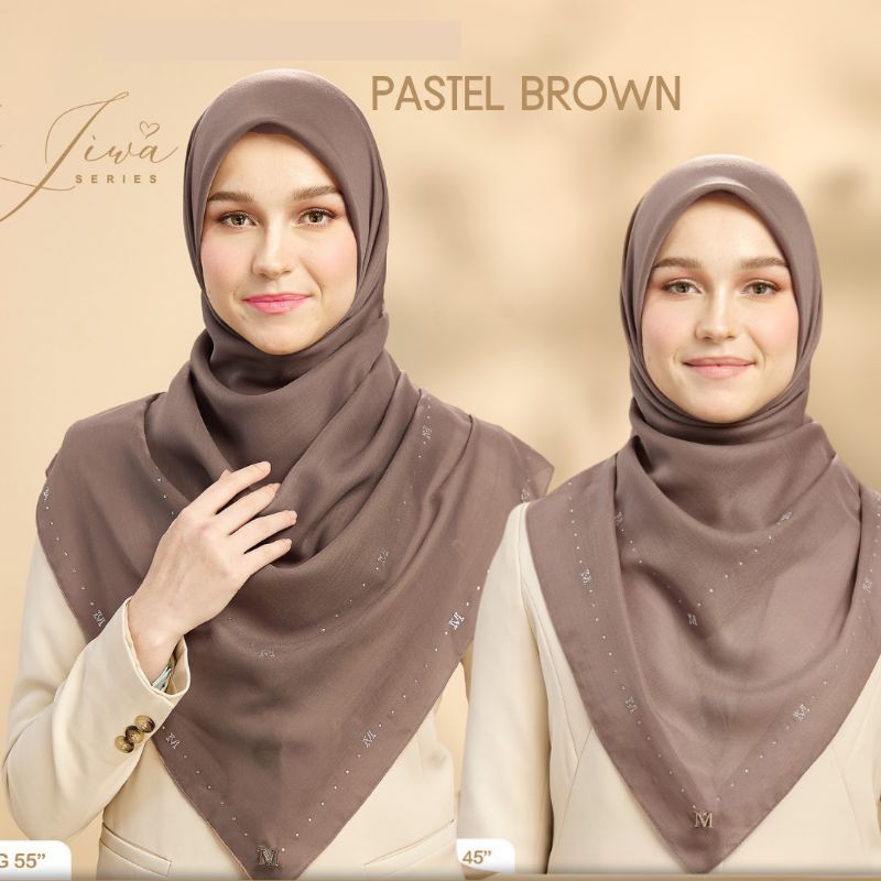 MINAZ JIWA | IRIS Bawal Plain Stone • Bidang 45" dan 55" Tudung Labuh