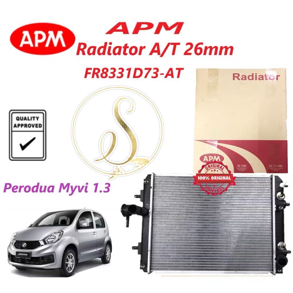 (100% ORIGINAL) APM PRODUA MYVI 2006-2010 RADIATOR AUTO / MANUAL 26mm 2 ...