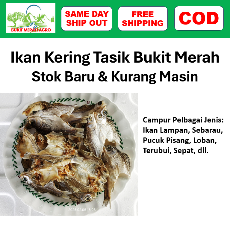 PREMIUM QUALITY 100g Ikan Kering Lampam Sebahan Pucuk Pisang Sebarau ...