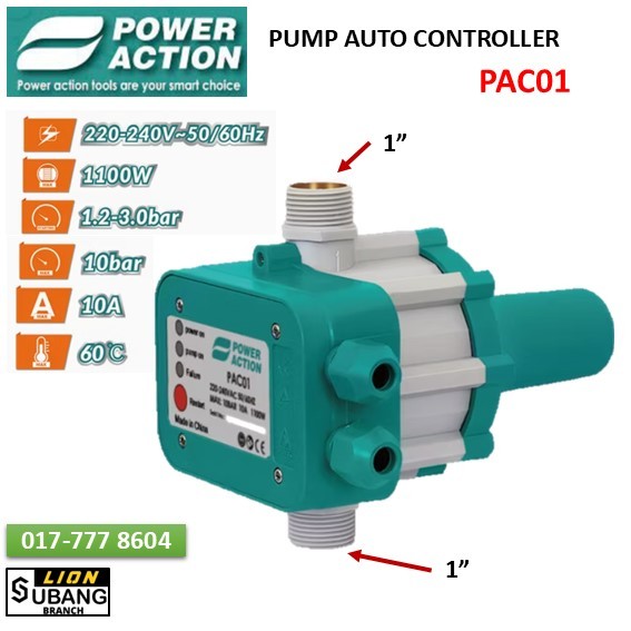 Power Action Electric Automatic Press Control 1000W 10A Water Pump ...