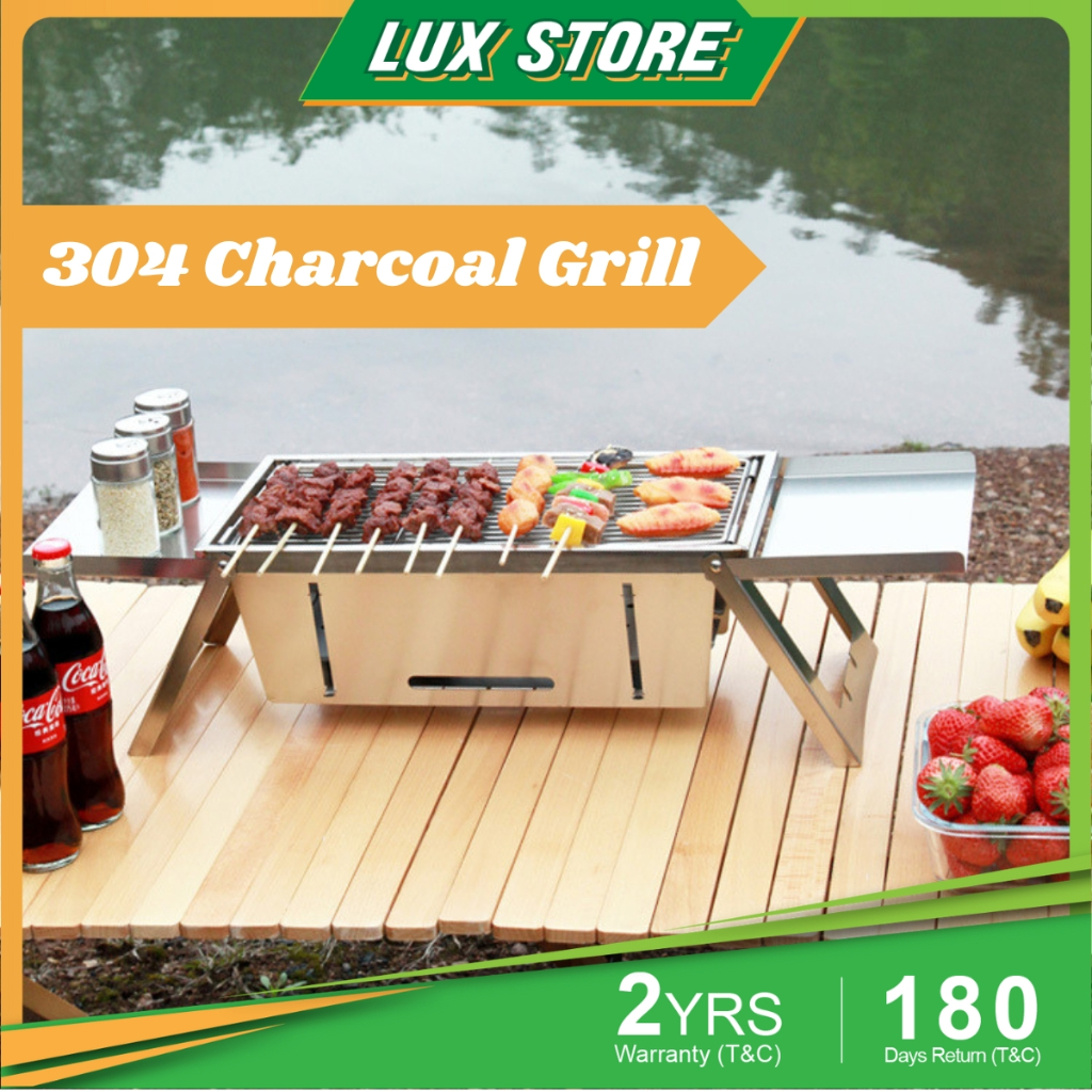 304 Stainless Steel Portable Barbecue Grill Stove Outdoor BBQ Folding ...