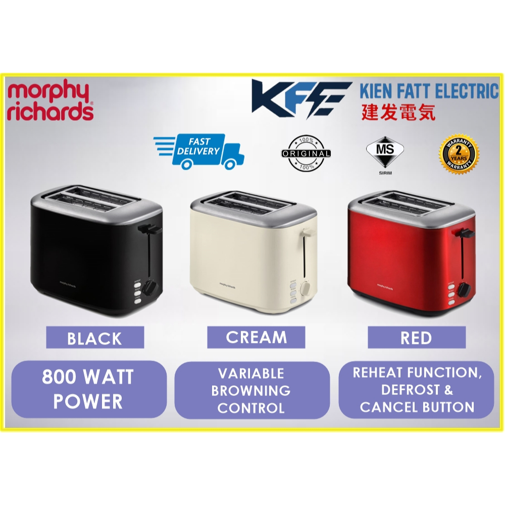 Morphy Richards Equip 2 Slice Toaster 800 Watt Power Black (222064 ...