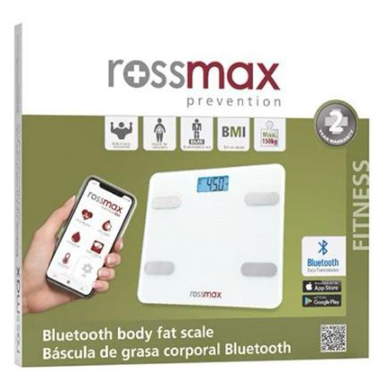 Rossmax WF-262 Bluetooth Body Fat Monitor Scale Digital Thermometer ...