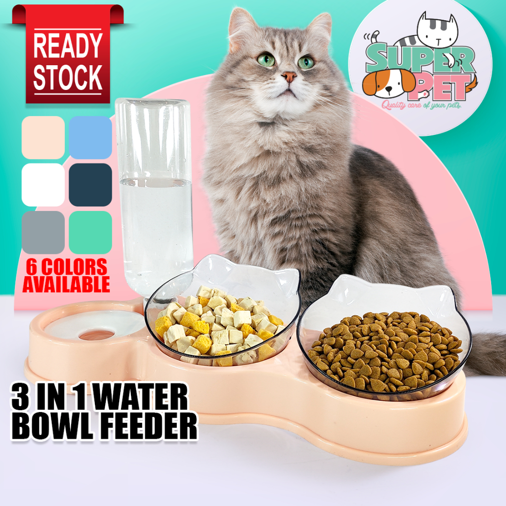 Navaris Automatic Pet Feeder Dispensers - Set of 2 - Outdoor Pet Food & Water Dispenser Bottles