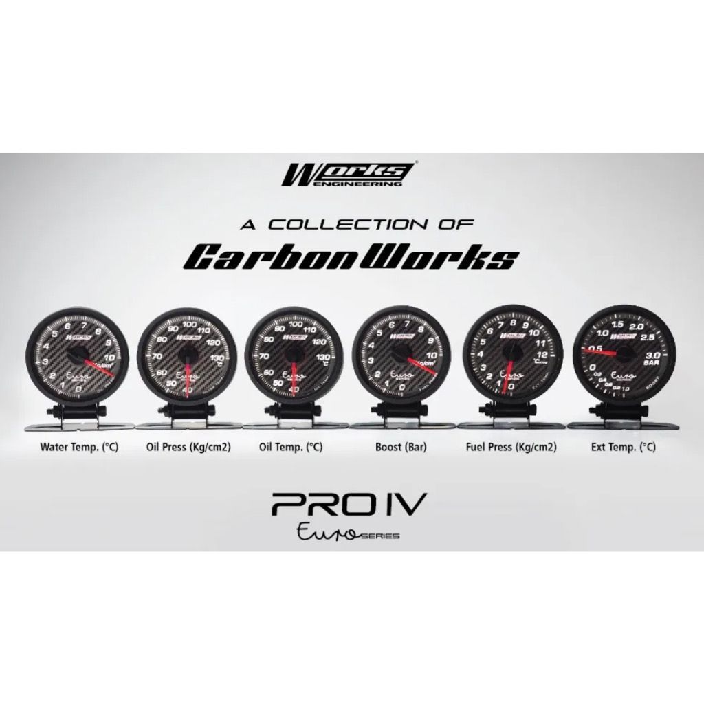 Works Engineering Pro IV 52mm Euro Carbon Series Gauge Meter (OIL ...