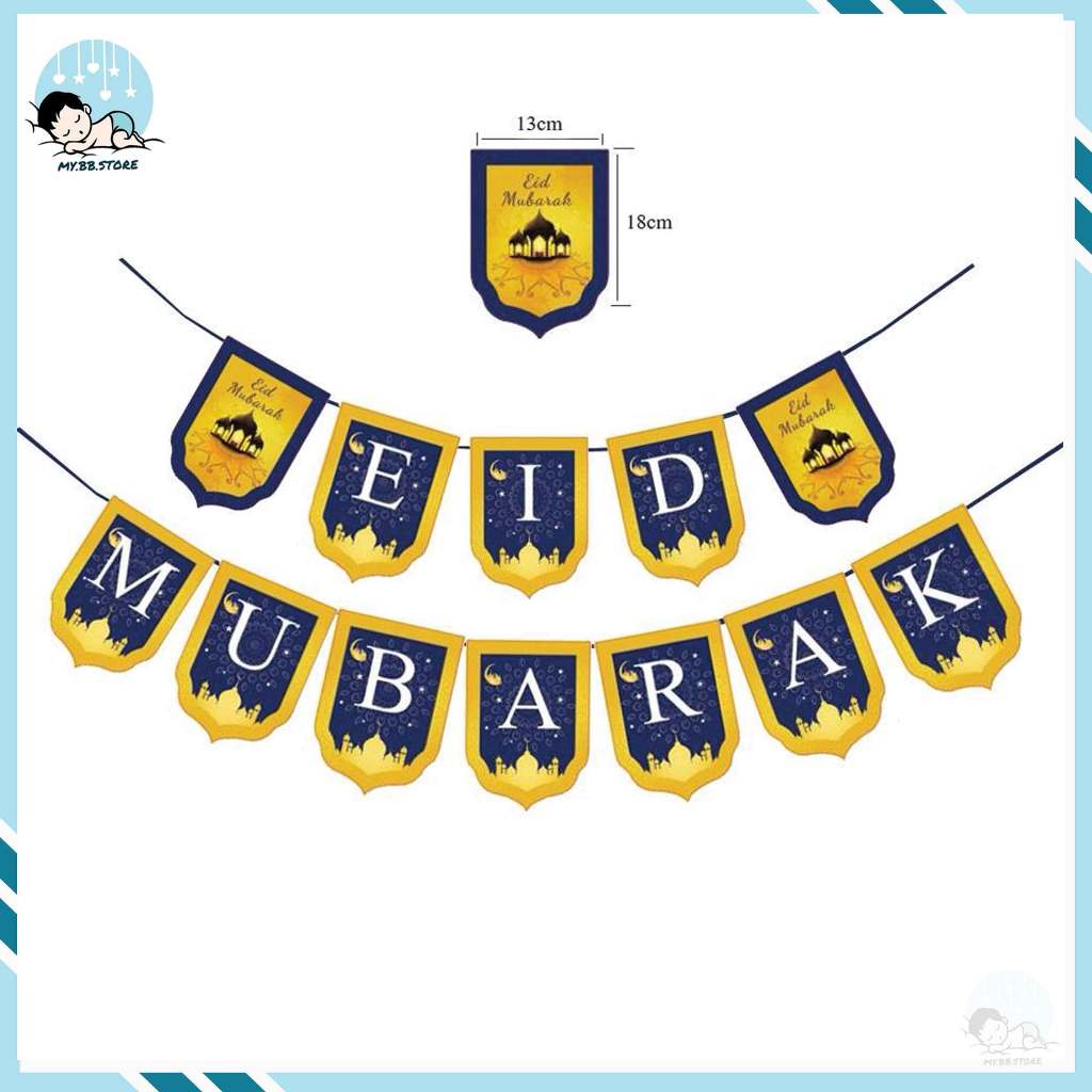 Eid Mubarak Flag For Hari Raya Celebrations and Decorations | Shopee ...