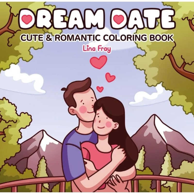 Dream Date Cute and Romantic Digital Coloring Page By Kuki Puff ...