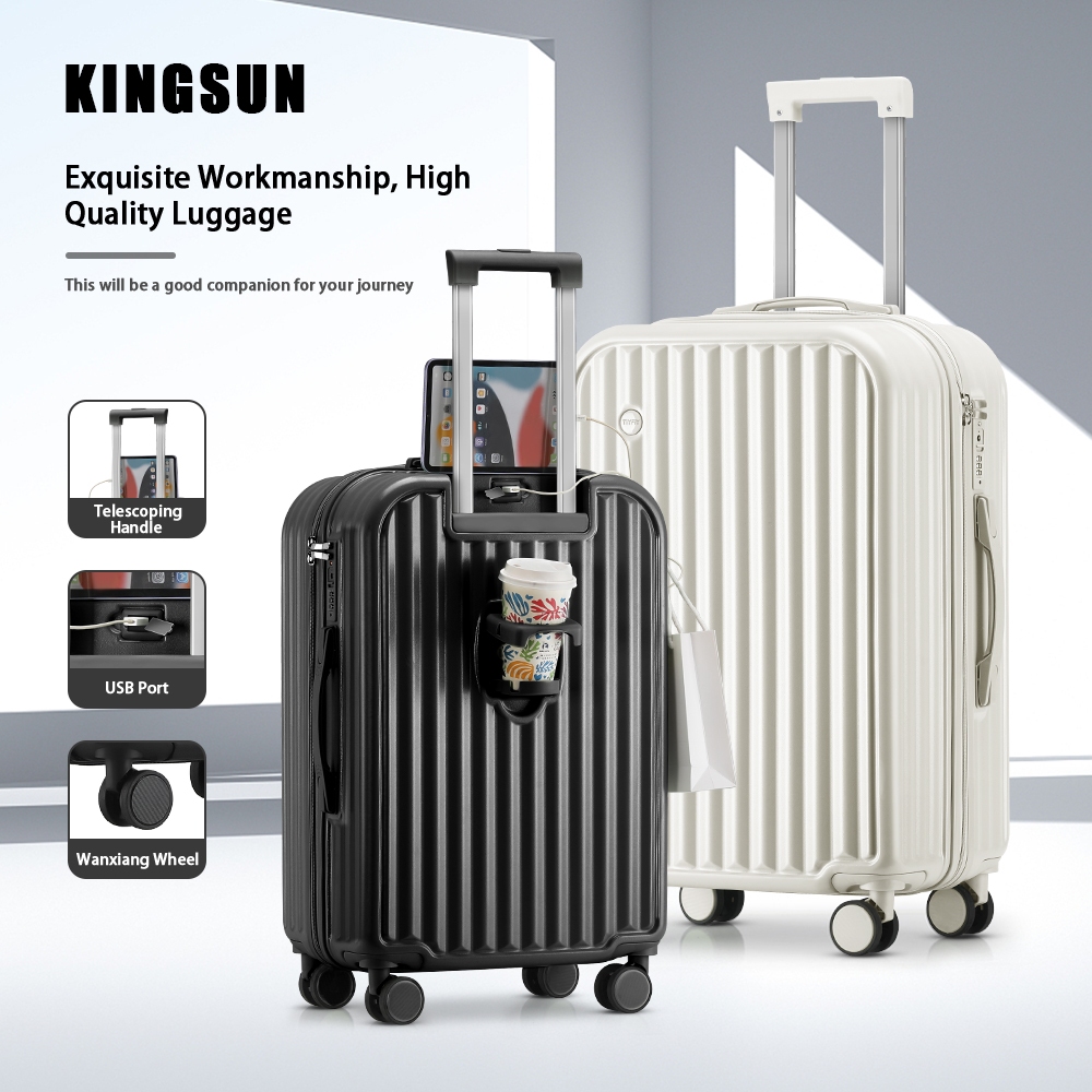 Cup Holder USB Charger Luggage 18/20/24/28 Inch(Suitcase
