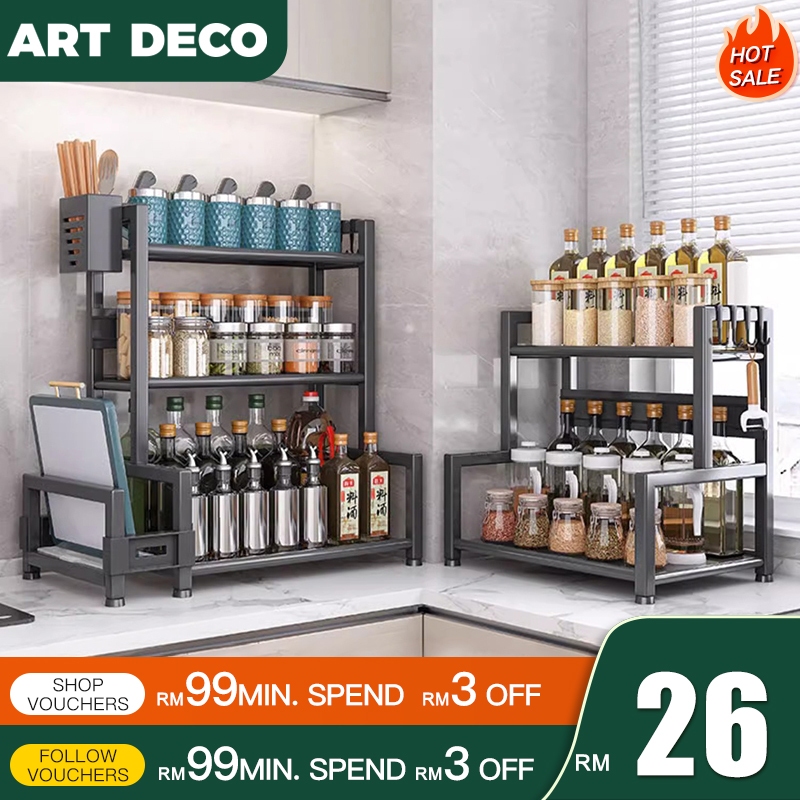Rak Rempah Kitchen Shelf Rak Dapur Storage Rack Kitchen Organizer Multi ...