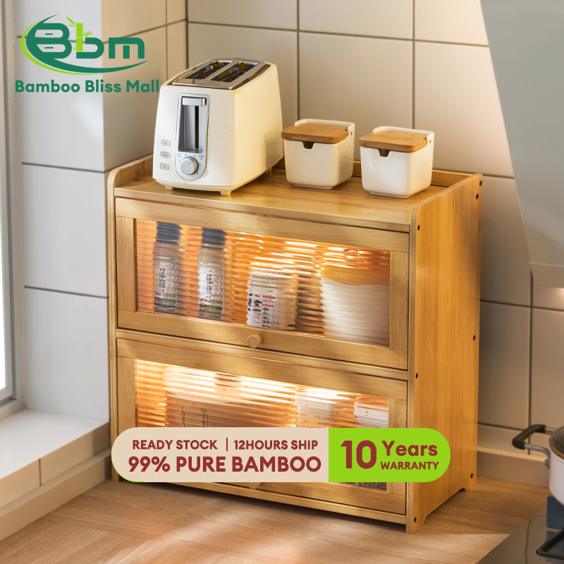 BBM Bamboo Kitchen Cabinet Kabinet Dapur Almari Dapur Storage Cabinet ...