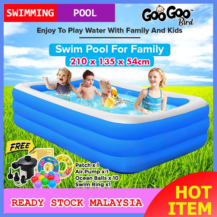 GooGoo Bird 2.1M 3Layer Inflatable Family Large Rectangular Kids ...