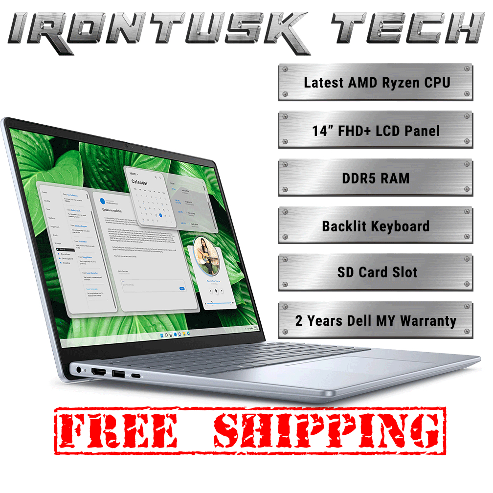 Dell Inspiron 14 5445 Laptop - AMD Ryzen CPU, Win11, DDR5 RAM, Backlit ...