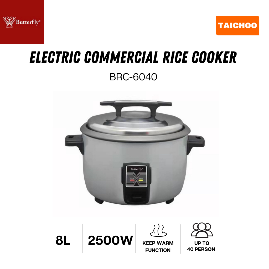 Butterfly Electric Commercial Rice Cooker 8L BRC-6040 | Shopee Malaysia