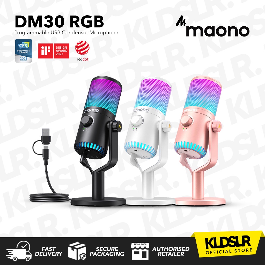 Maono DM30RGB USB Gaming USB Microphone with Software Programmable RGB ...