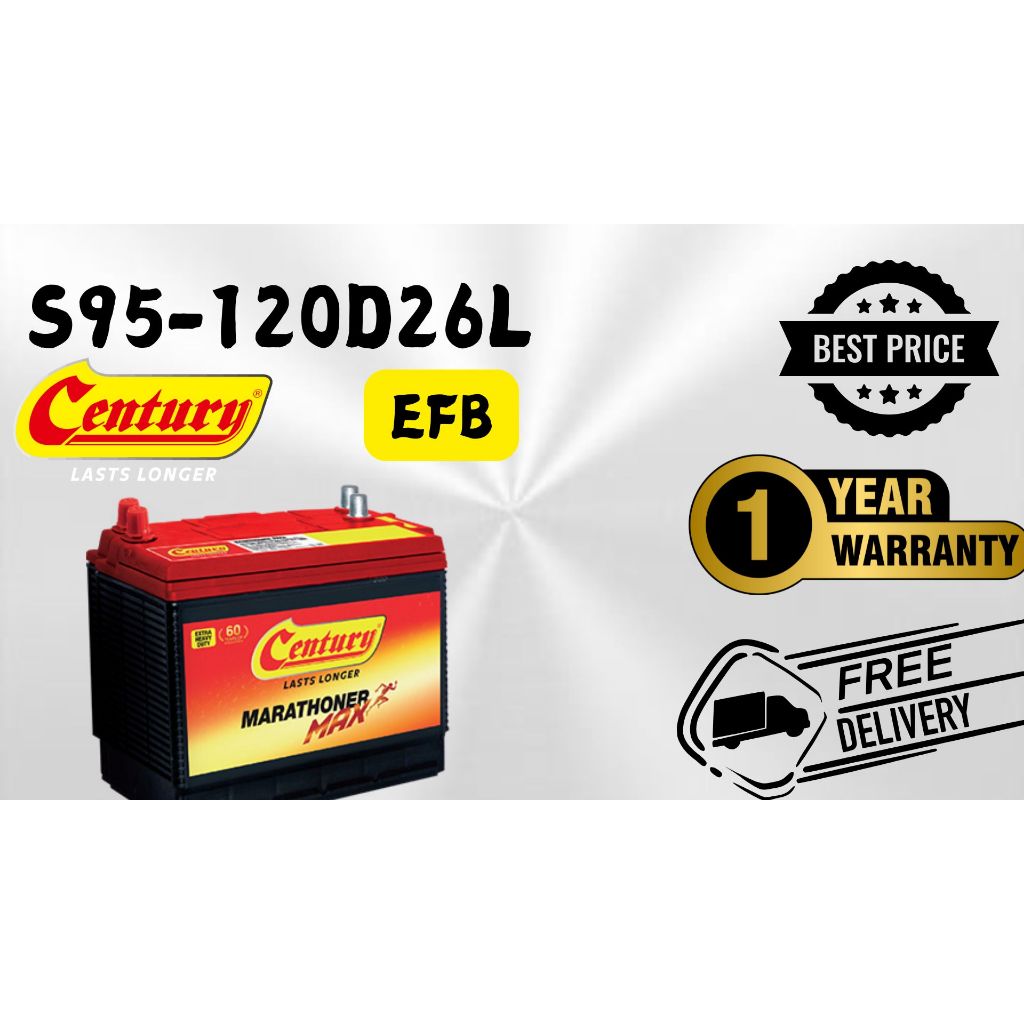 (Installation Included)Car Battery Bateri Kereta CenturyS95 l 130D26L ...
