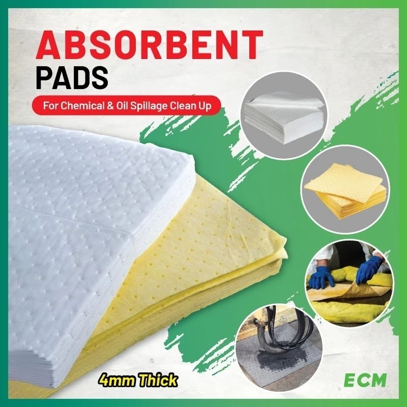 4MM THICK ! CHEMICAL ABSORBENT PAD (SORBENT PAD) FOR OIL / LIQUID ...