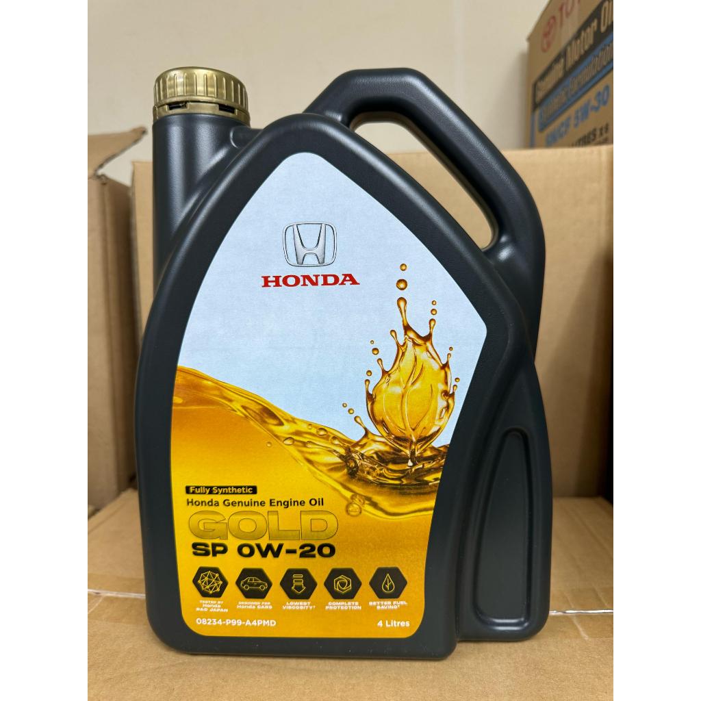 Honda Gold SP 0W-20 Fully Synthetic Genuine Engine Oil 4 Liter (08234 ...