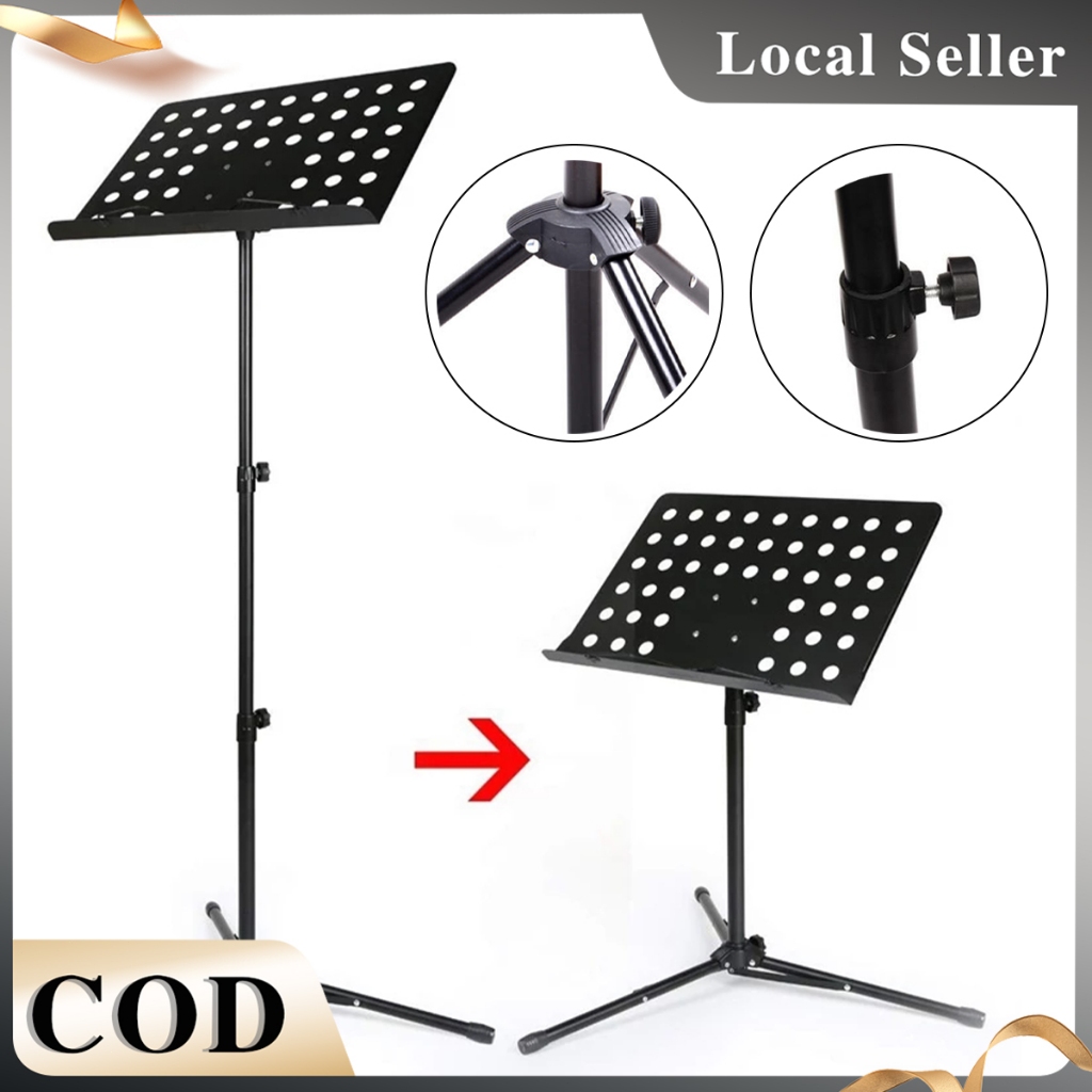 Metal Folding Music Stand Portable Adjustable Height Detachable Musical ...