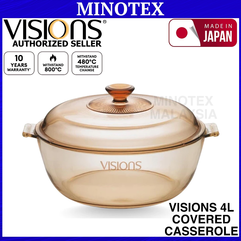 Visions 4L (No Box) Covered Casserole Pot / Visions Cookware / Periuk ...