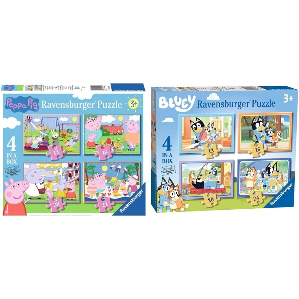 Ravensburger Peppa Pig 4 in Box (12, 16, 20, 24 Pieces) Jigsaw Puzzles ...