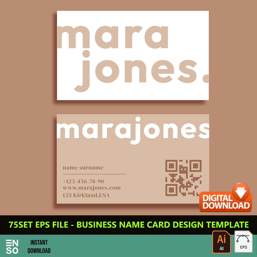 75-Set EPS Business Name Card Design Template Files | Editable Adobe ...