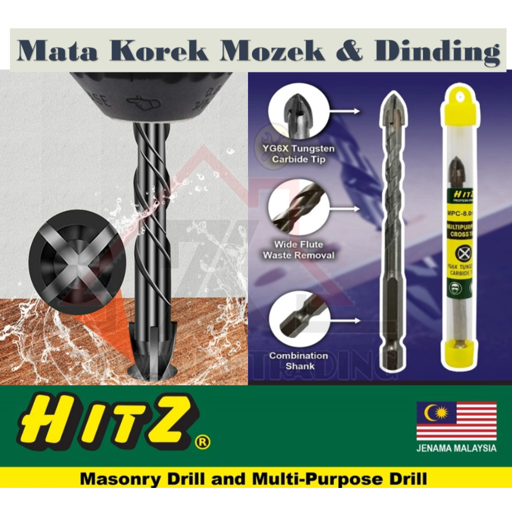 Mata Korek Lubang Mozek Batu Kaca Heavy Duty Triangle Spiral Multi ...