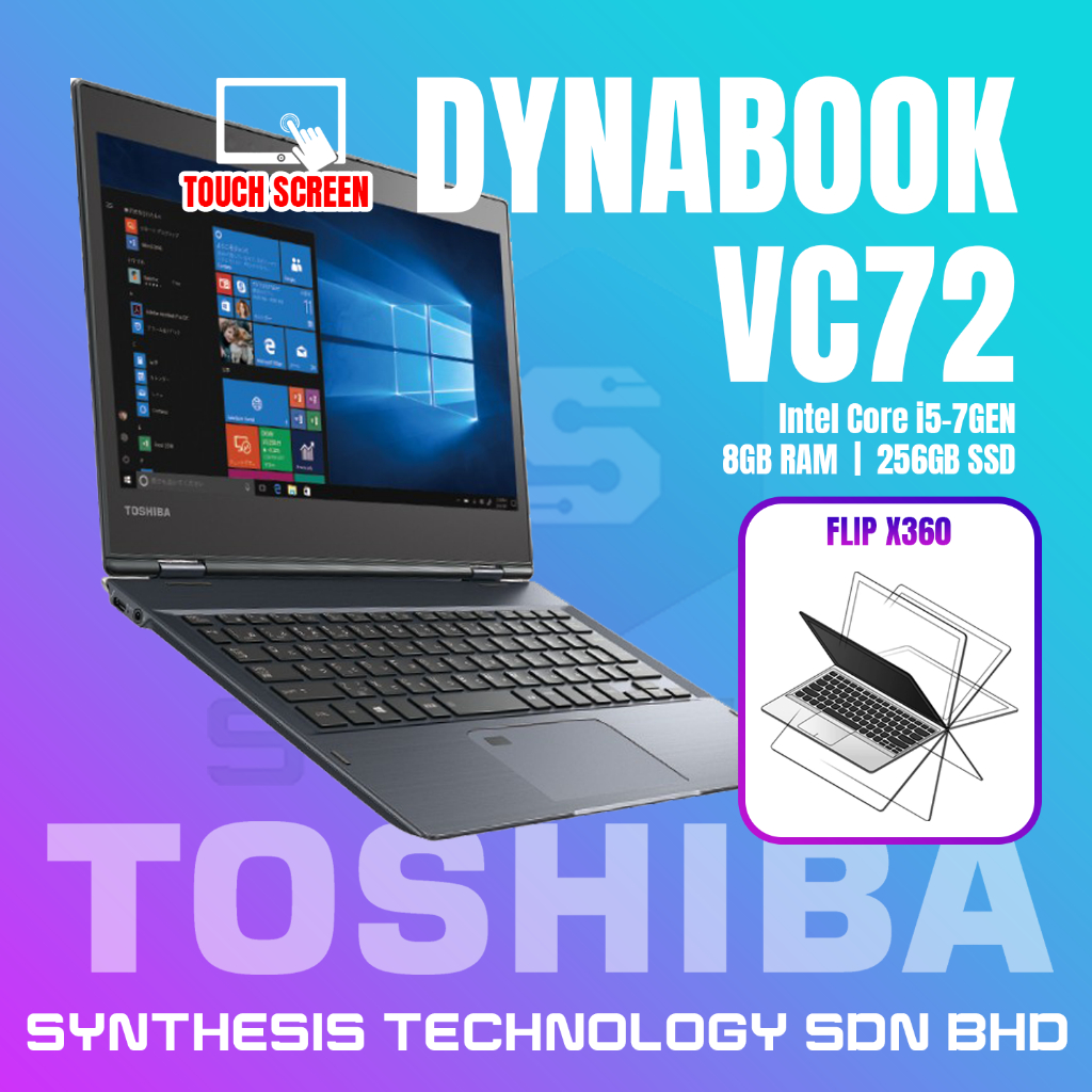 SUPER SLIM LIGHT USED TOSHIBA DYNABOOK G83 VC72 TS🔥FLIP X360  LAPTOP I5/7-7/8GEN 256GB REFURBISHED LAPTOP