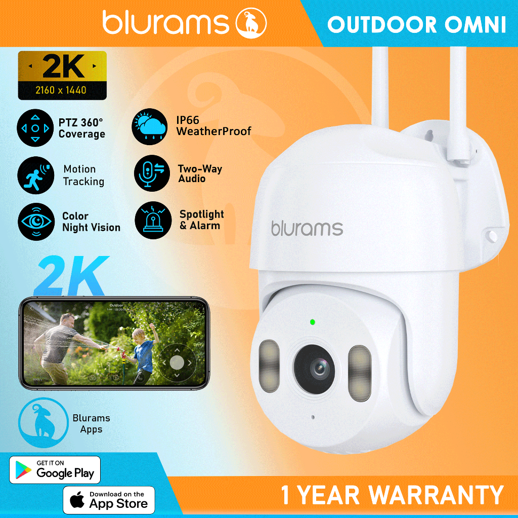 Blurams Outdoor Omni 360° IP Cam 2K HD IP66 Weatherproof Camera Siren ...