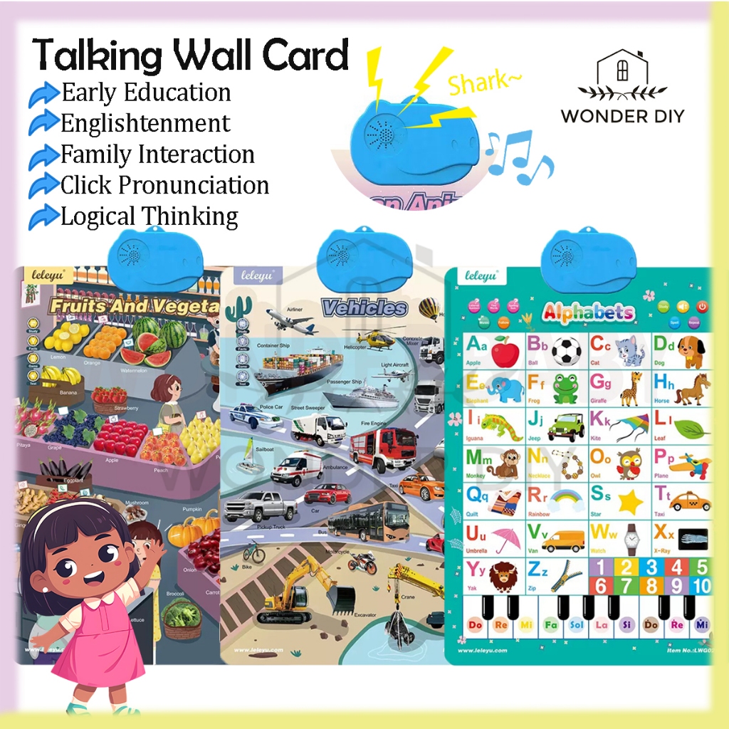 Talking English Educational Chart Normal Sound ABC Chart for Wall ...