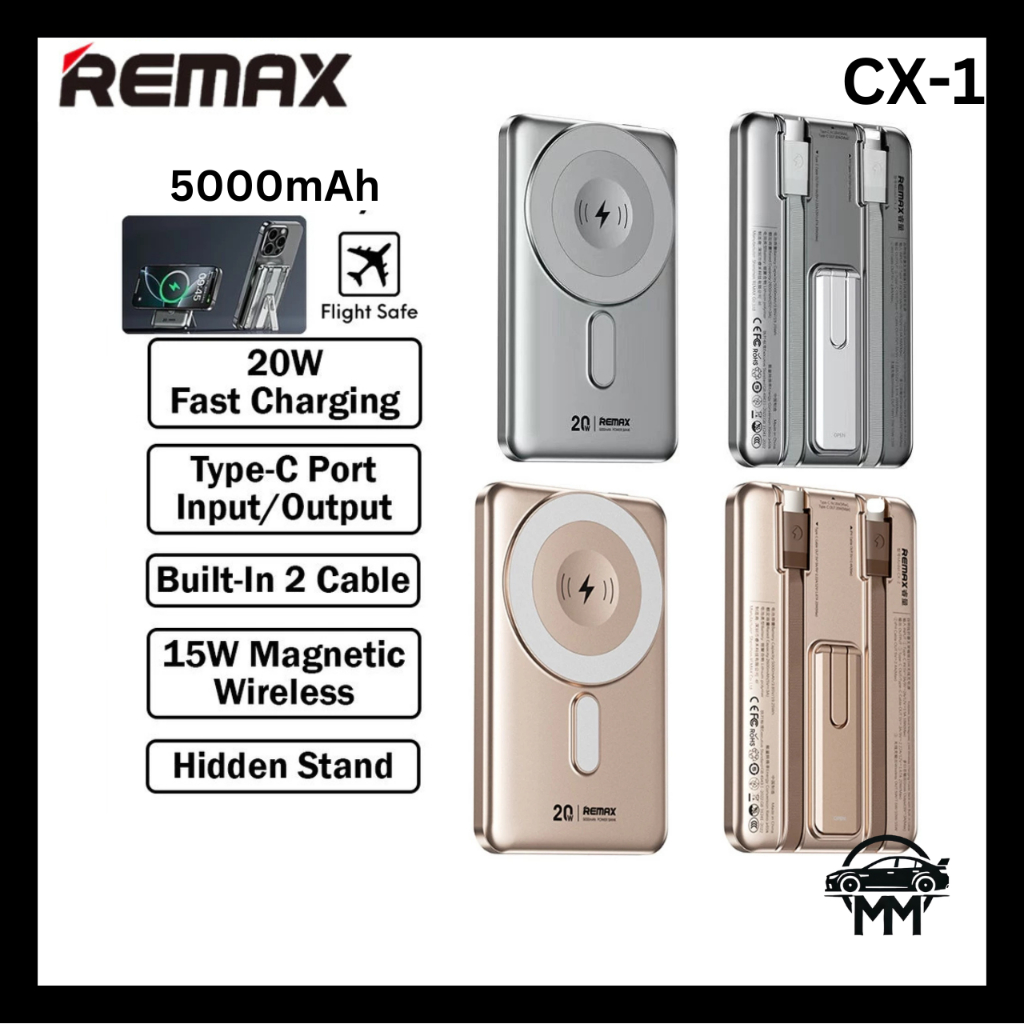 Remax CX-1 5000mAh Powerbank Magnetic Wireless Power Bank | Shopee Malaysia