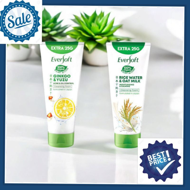 EVERSOFT CLEANSING FOAM | RICE WATER & OAT MILK | GINKGO & YUZU | OIL ...