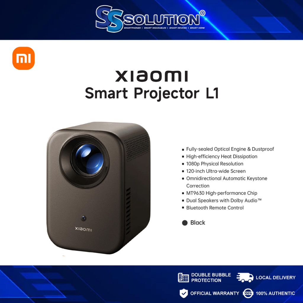 Xiaomi Smart Projector L1 I 120-inch ultra-wide screen I 1080p physical ...