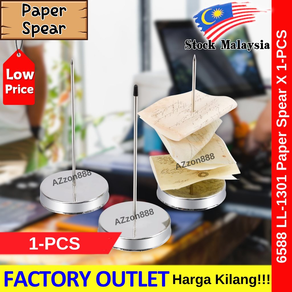 6588 Spike Files #刺票台 Stainless Steel Receipt Check Spindle/Bill Fork ...