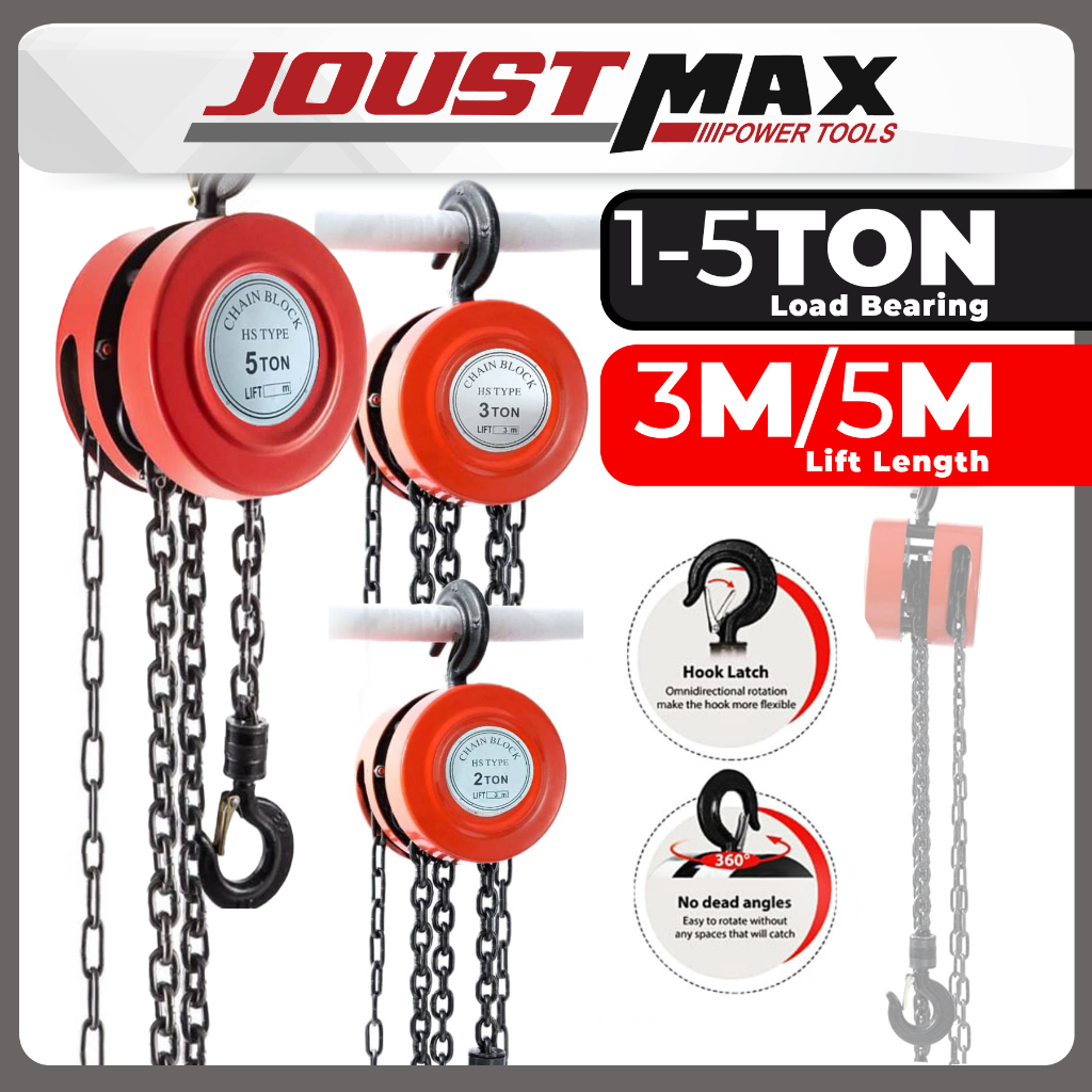1Ton 2Ton 3Ton 5Ton Heavy Duty Chain Block Lifting 3 Meter 5 Meter HS ...