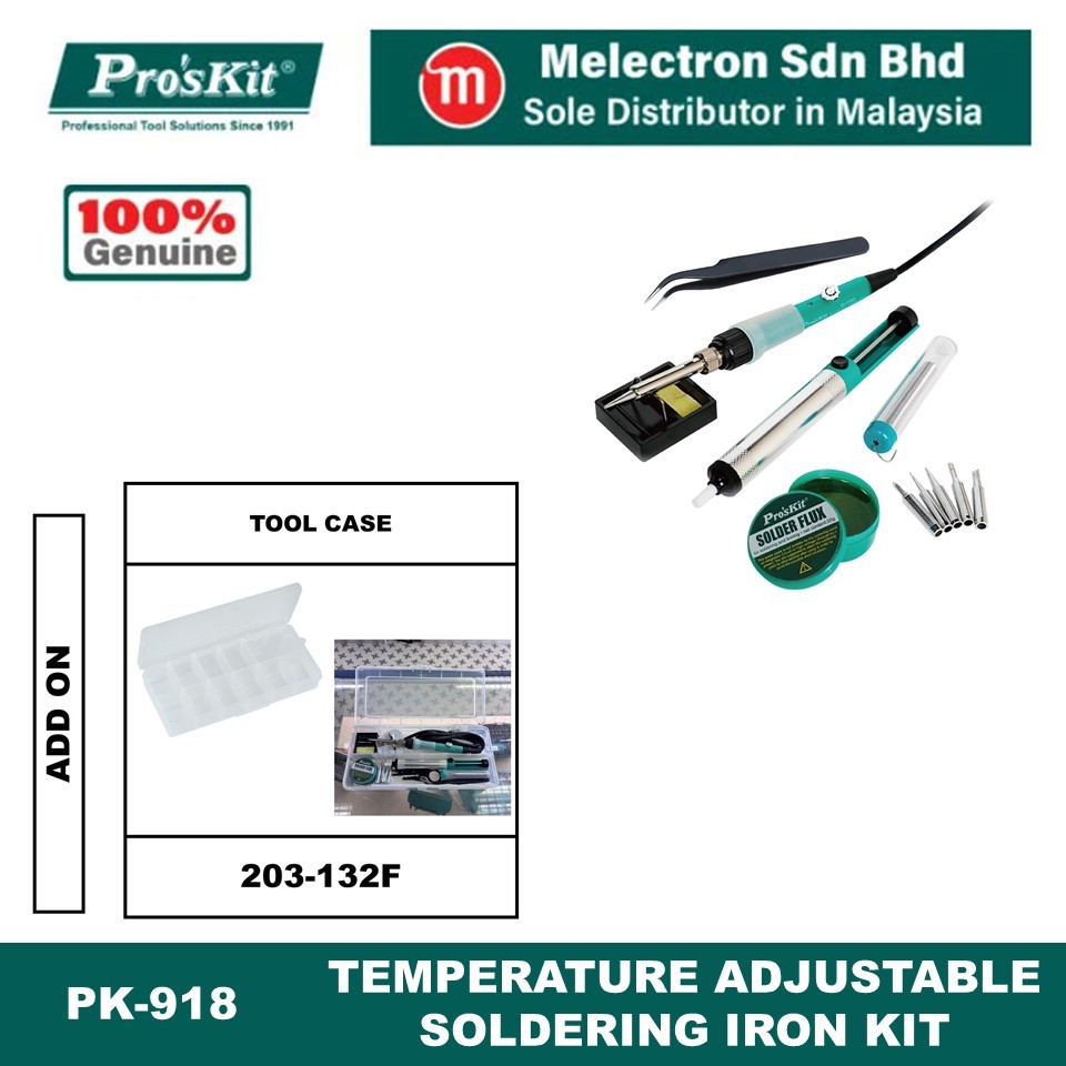 Pro'sKit PK-918 Temperature Adjustable Soldering Iron Kit | Shopee Malaysia