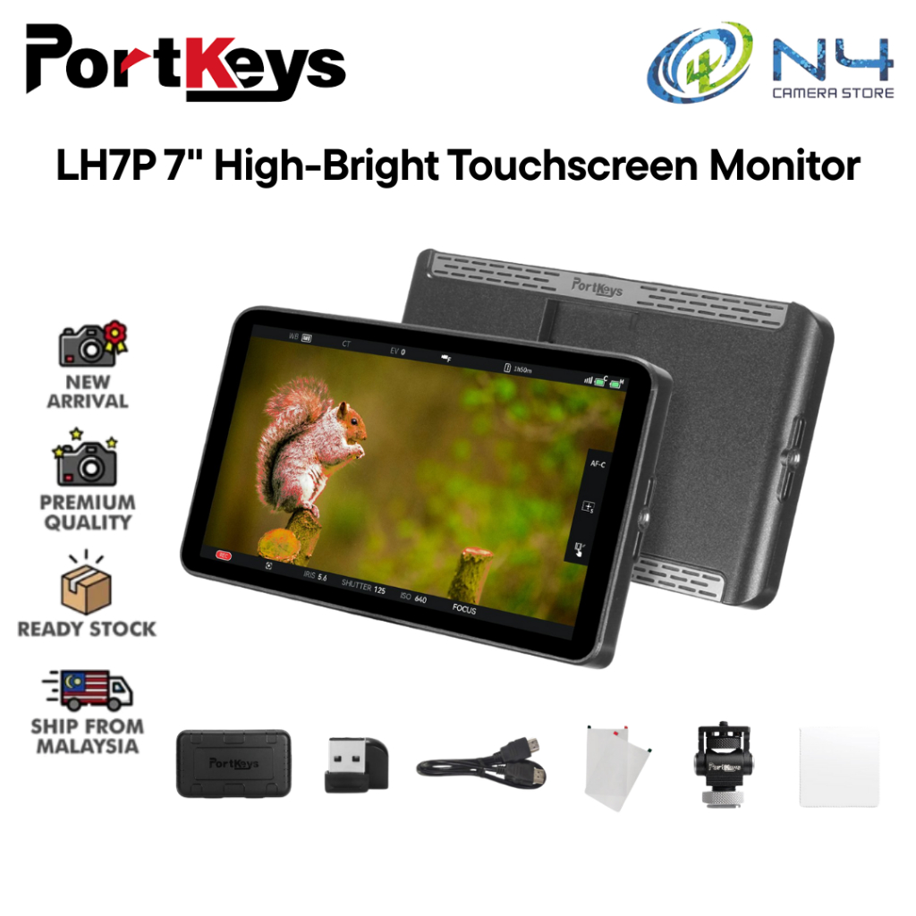 Monitor Da Campo Portkeys LH7P 7 Pollici – 1000 Nit, 3D LUT, Controllo Wireless Per Sony Canon Panasonic E ZCAM
