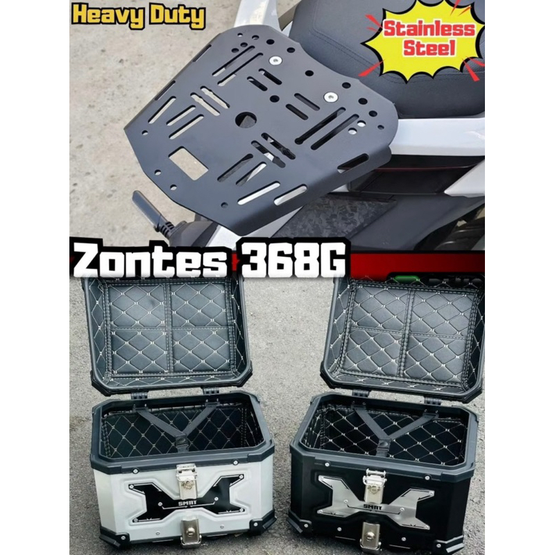 ZONTES 368G HEAVY DUTY MONORACK TOP BOX 45L 55L FULL SET PNP ZONTES ...