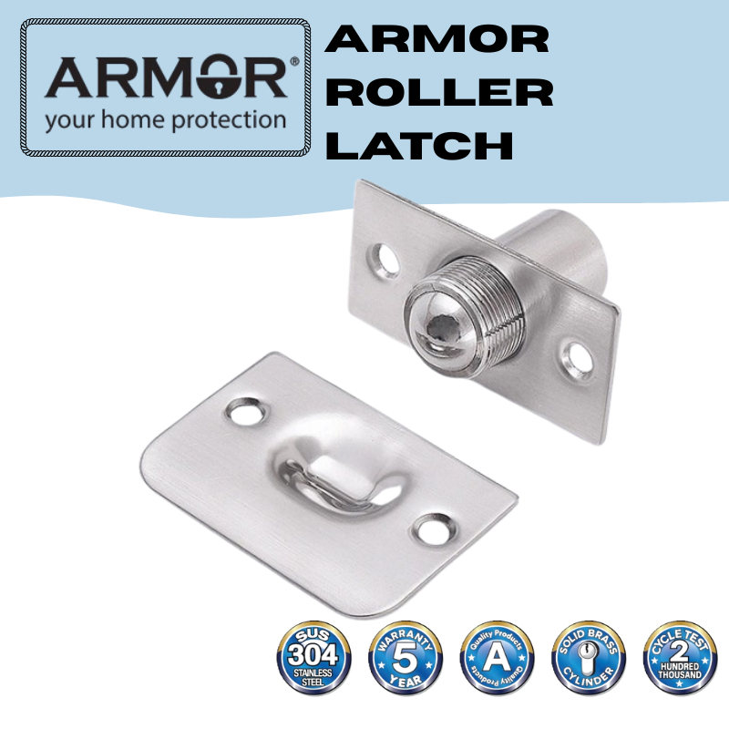 Armor Stainless steel Adjustable Roller Ball Door Spring Catch Lock ...