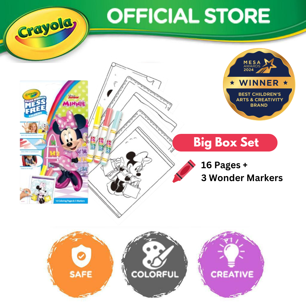 Crayola Colour Wonder Mess Free Mini Minnie, 16 Colouring pages & 4 ...