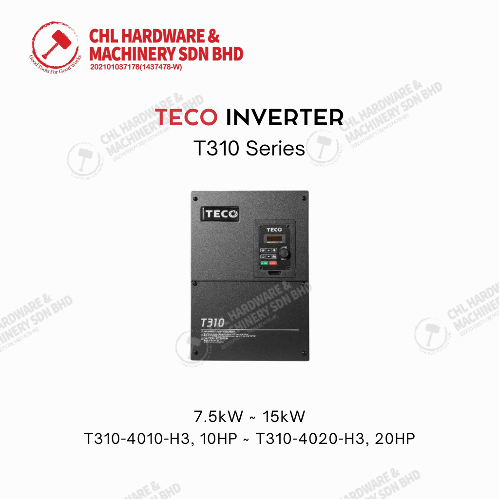 TECO Inverter T310 Series / PN: 7.5kW~15kW / T310-4010-H3, 10HP ~ T310 ...