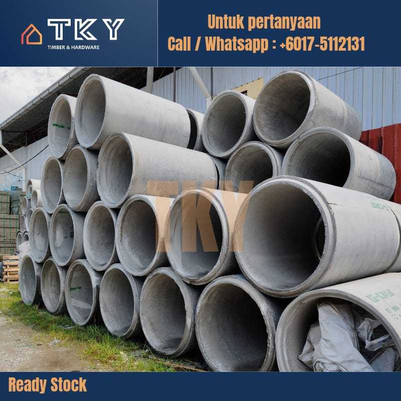[SELANGOR/KL only]Concrete Pipes 3(ID) x 5 ft(L) with Joints SIRIM ...