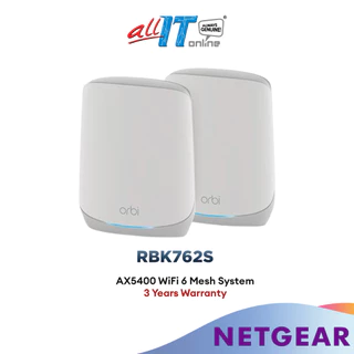 Netgear RBK762S Orbi Tri-Band AX5400 5.4Gbps 160Mhz supported 2-Pack WiFi 6 Mesh System
