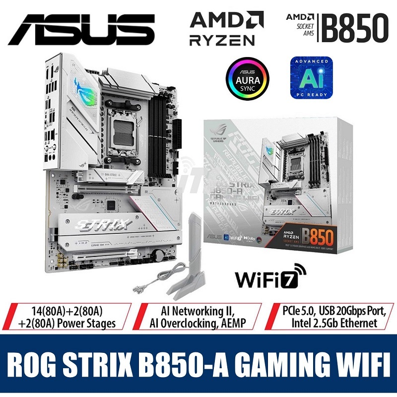 Asus ROG STRIX B850-A GAMING WIFI AM5 Mainboard - AMD 7000,8000,9000 ...