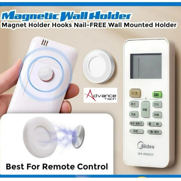 Remote Control Holder Magnetic Wall Mount Hook Self-adhesive / Pemegang ...
