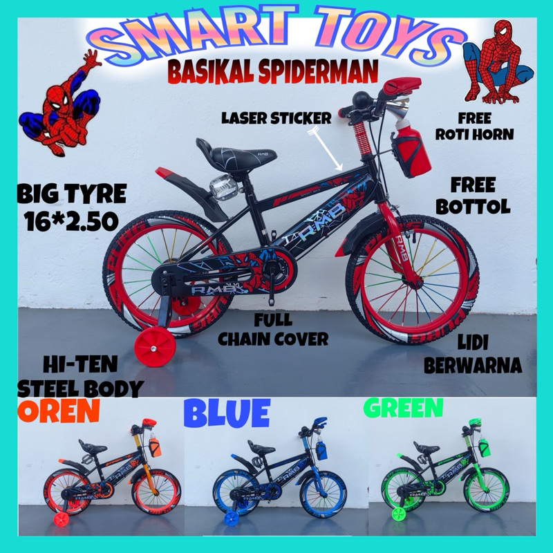 NEW MODEL ‼️‼️‼️ BICYCLE SPIDERMAN / BASIKAL SPIDER BUDAK / BASIKAL ...