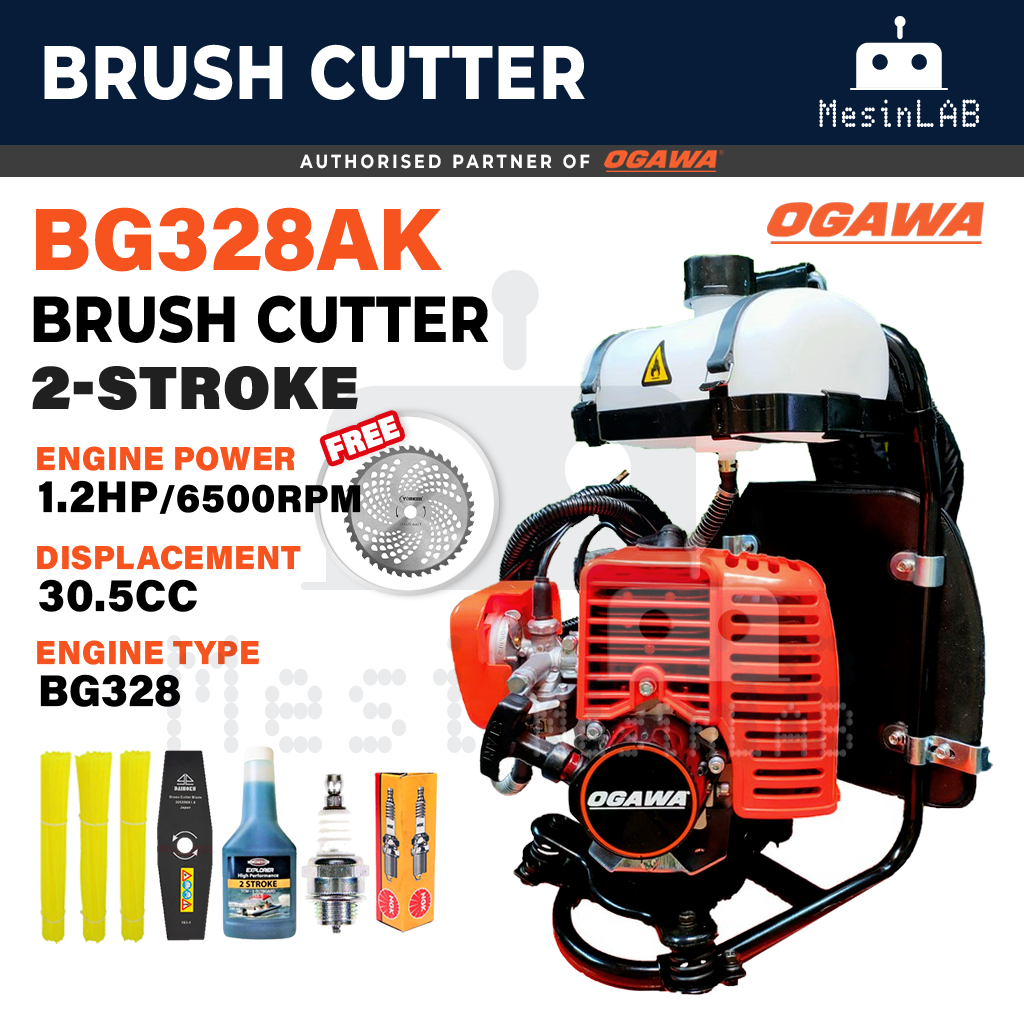 (MesinLAB) Ogawa BG328 BG328AK Brush Cutter 2-Stroke Petrol Engine ...