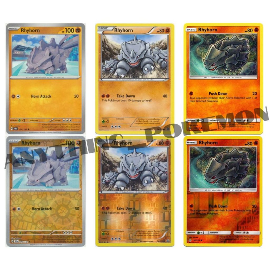 Pokemon Card - Rhyhorn (074/142), (74/160), (92/214) - NORMAL/REVERSE HOLO  - Stellar Crown, Primal Clash, Unbroken Bonds | Shopee Malaysia